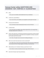 Kansas Hunter safety QUESTIONS AND ANSWERS 100% VERIFIED A+ GUARANTEED