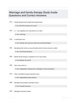 Marriage and family therapy Study Guide Questions and Correct Answers