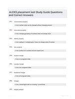 ALEKS placement test Study Guide Questions and Correct Answers