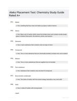 Aleks Placement Test: Chemistry Study Guide Rated A+