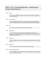 WGU C170 - Data Management - Applications Study Guide Rated A+