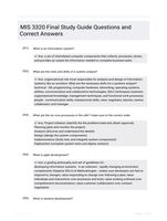 MIS 3320 Final Study Guide Questions and Correct Answers