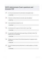 RCFE Administrator Exam questions and Answers Pdf