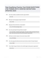 Pgm Qualifying Practice Test EXAM QUESTIONS (100 TERMS) WITH VERIFIED DEFINITIONS UPDATED 2024