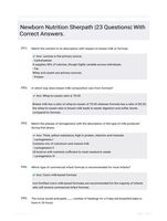 Newborn Nutrition Sherpath |23 Questions| With Correct Answers.