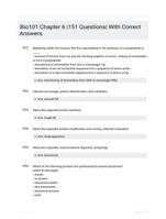 Bio101 Chapter 6 |151 Questions| With Correct Answers.