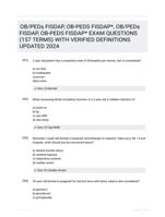 OB/PEDs FISDAP, OB-PEDS FISDAP*, OB/PEDs FISDAP, OB-PEDS FISDAP* EXAM QUESTIONS (157 TERMS) WITH VERIFIED DEFINITIONS UPDATED 2024