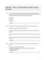 SWT301 - Part 2 |100 Questions| With Correct Answers.