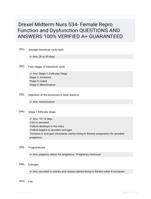 Drexel Midterm Nurs 534- Female Repro Function and Dysfunction QUESTIONS AND ANSWERS 100% VERIFIED A+ GUARANTEED