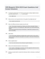 CER Blueprint 2024-2025 Exam Questions And Correct Solutions