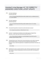 Assisted Living Manager AZ  EXAM QUESTIONS (132 TERMS) WITH VERIFIED DEFINITIONS UPDATED 2024