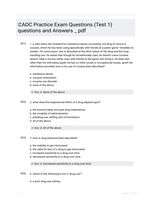 CADC Practice Exam Questions (Test 1) questions and Answers _ pdf