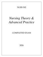 NURS 502 Nursing Theory & Advanced Practice 2024