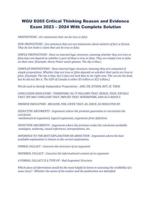 WGU D265 Critical Thinking Reason and Evidence Exam With Complete Solution 2024