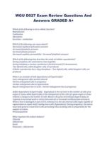 WGU D027 Exam Review Questions And Answers GRADED A+ 2024