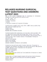 RELIASED NURSING SURGICAL TEST QUESTIONS AND ANSWERS LATEST 2024