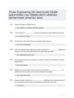 Power Engineering 5th class book2 EXAM QUESTIONS (144 TERMS) WITH VERIFIED DEFINITIONS UPDATED 2024