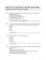 ABSA 4TH CLASS PART A REVIEW Study Guide Questions and Correct Answers