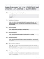 Power Engineering 2A2 - Part 1 QUESTIONS AND ANSWERS 100% VERIFIED A+ GUARANTEED