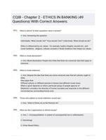 CQIB - Chapter 2 - ETHICS IN BANKING |49 Questions| With Correct Answers.