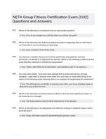 NETA Group Fitness Certification Exam (CH2) Questions and Answers