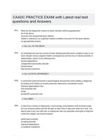 CAADC PRACTICE EXAM with Latest real test questions and Answers