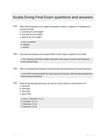 Scuba Diving Final Exam questions and answers