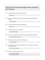 Publix Deli Assistant Manager Exam questions and Answers