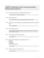 CBSPD Certification (from training modules) Study Guide Graded A+