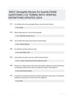 ANCC Georgette Review for boards EXAM QUESTIONS (122 TERMS) WITH VERIFIED DEFINITIONS UPDATED 2024