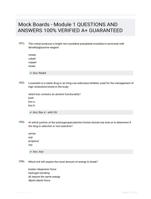 Mock Boards - Module 1 QUESTIONS AND ANSWERS 100% VERIFIED A+ GUARANTEED