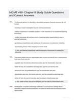 MGMT 490- Chapter 8 Study Guide Questions and Correct Answers