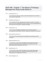 BUSI 490 - Chapter 1: The Nature of Strategic Management Study Guide Rated A+