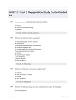 NUR 101 Unit 3 Oxygenation Study Guide Graded A+