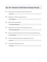 Bio-181: Module 9 Self-Check Already Passed