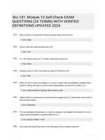 Bio-181: Module 10 Self-Check EXAM QUESTIONS (24 TERMS) WITH VERIFIED DEFINITIONS UPDATED 2024