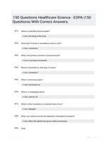 150 Questions Healthcare Science - EOPA |150 Questions| With Correct Answers.