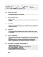 ACCT 211-Liberty University EXAM 1 Quizzes Questions and Answers 2024