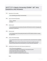 ACCT 211-Liberty University EXAM 1 - Arts Questions and Answers