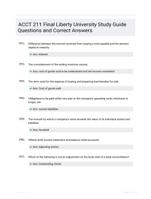 ACCT 211 Final Liberty University Study Guide Questions and Correct Answers