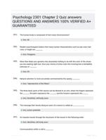 Psychology 2301 Chapter 2 Quiz answers QUESTIONS AND ANSWERS 100% VERIFIED A+ GUARANTEED