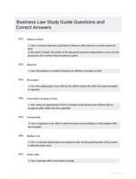 Business Law Study Guide Questions and Correct Answers