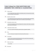 Collin College Gov 2306 QUESTIONS AND ANSWERS 100% VERIFIED A+ GUARANTEED