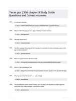 Texas gov 2306 chapter 5 Study Guide Questions and Correct Answers