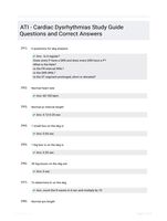 ATI - Cardiac Dysrhythmias Study Guide Questions and Correct Answers