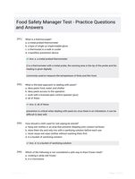 Food Safety Manager Test - Practice Questions and Answers