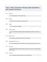 Test 1 Navy Corpsman Study Guide Questions and Correct Answers