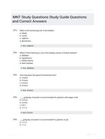 MNT Study Questions Study Guide Questions and Correct Answers