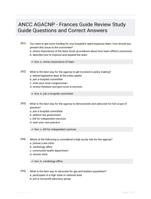 ANCC AGACNP - Frances Guide Review Study Guide Questions and Correct Answers