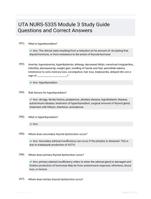 UTA NURS-5335 Module 3 Study Guide Questions and Correct Answers